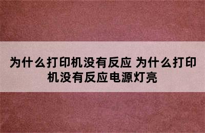 为什么打印机没有反应 为什么打印机没有反应电源灯亮